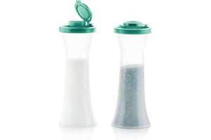 Tupperware Hourglass Salt and Pepper 2-Shaker Set, Airtight Lids, BPA-Free, Dishwasher Safe