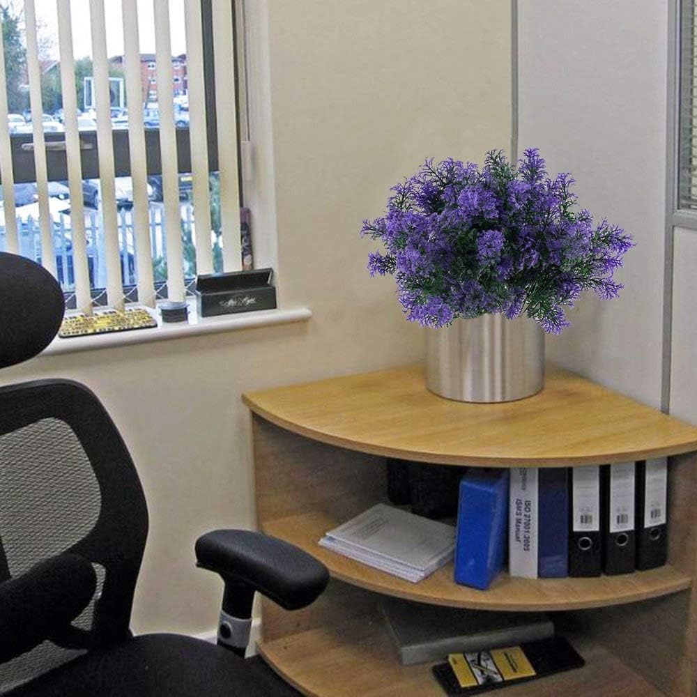 12 Mazzi Di Fiori Artificiali Viola Per Esterno – Piante Finte UV Resistenti Per Balcone, Giardino E Decorazioni – 30-40 Cm