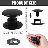Cncedi 16mm Black Strap Rivets 10pcs Plastic Screw Rivets Shoe Charm Backs view 2