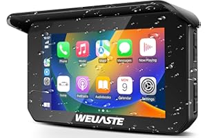 WEUASTE Upgrade 13cm Motorcycle Carplay GPS Navigation, Wireless CarPlay/Android Auto for Motorcycle, IPS Waterproof Touch Sc