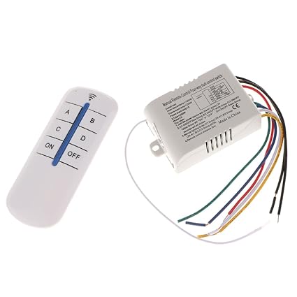 Segolike Wireless 4 Way on/off Wall Lamp Light RF Remote Control Switch Module Receiver and Controller, 220V(Multicolour)