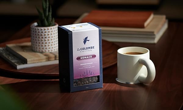 LA COLOMBE MONACO MEDIUM ROAST WHOLE BEAN COFFEE – NOTES OF MILK CHOCOLATE, GRAHAM CRACKER, BLACK CHERRY, 12 OUNCE (PACK OF 1)