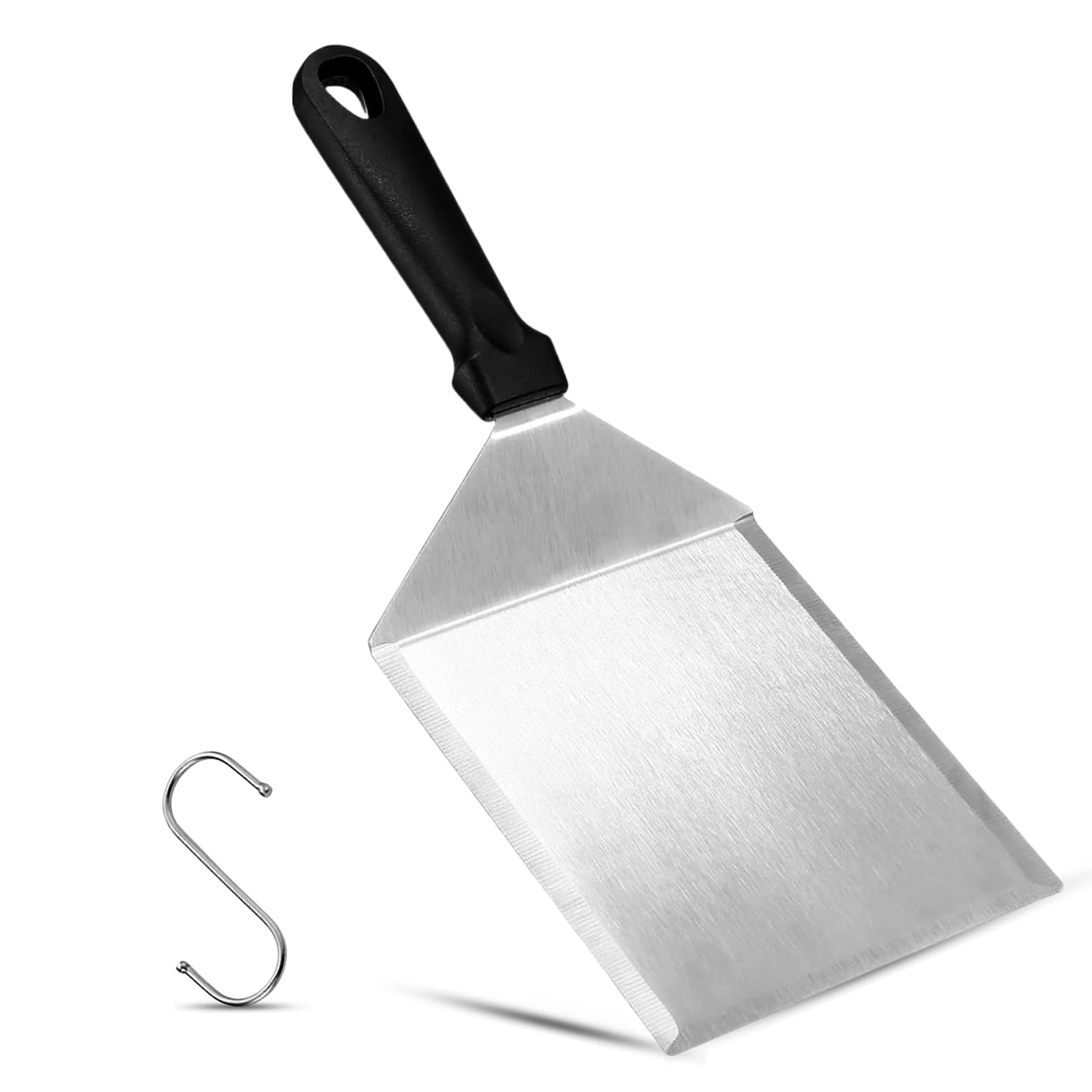 Yuchengxiang Griddle Spatula - Stainless Steel Large Metal Burger Turner for Grilling BBQ - Heavy Duty 12 Inch Long With S Hook - Dishwasher Safe