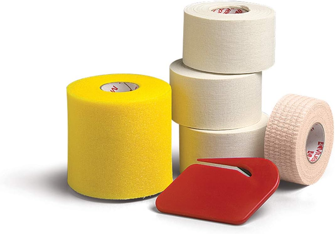 Mueller All-Purpose Taping Kit | Includes 3 Rolls Athletic Tape, 1 Roll Foam Prewrap, 1 Roll Tear-Light Tape, 1 Tape Cutter: Health & Personal Care