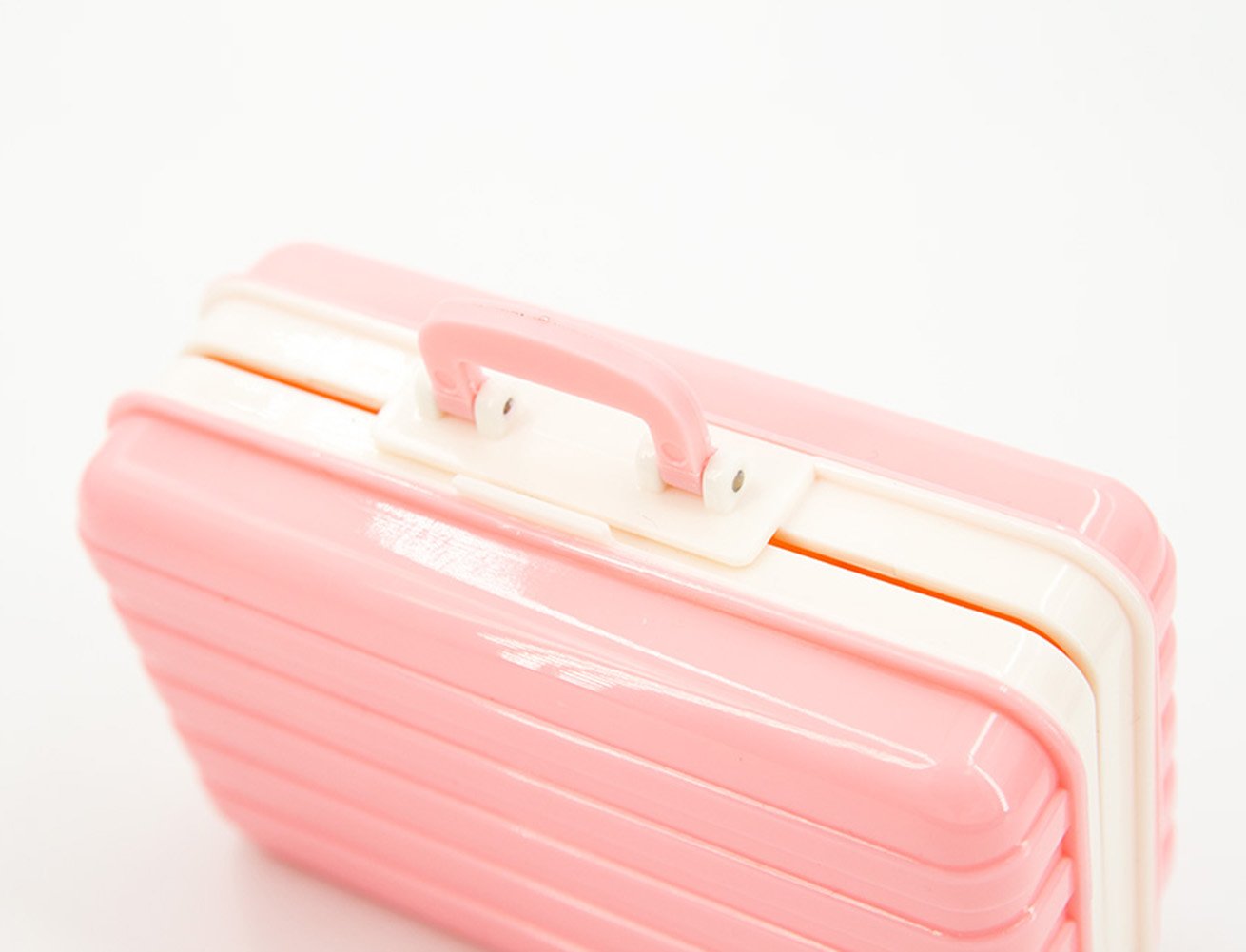 TC Suitcase Storage Box Portable Pills Vitamins Dispenser 6 Compartment with Lock Shut (Pink)