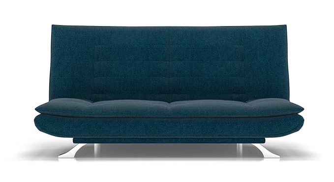 Urban Ladder Edo Fold Out Three Seater Fabric Sofa Cum Bed (Blue)