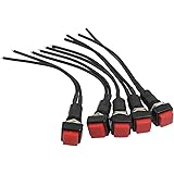 uxcell 5Pcs 10mm Red Square Wired Horn NO Momentary Push Button Switch AC 250V 3A