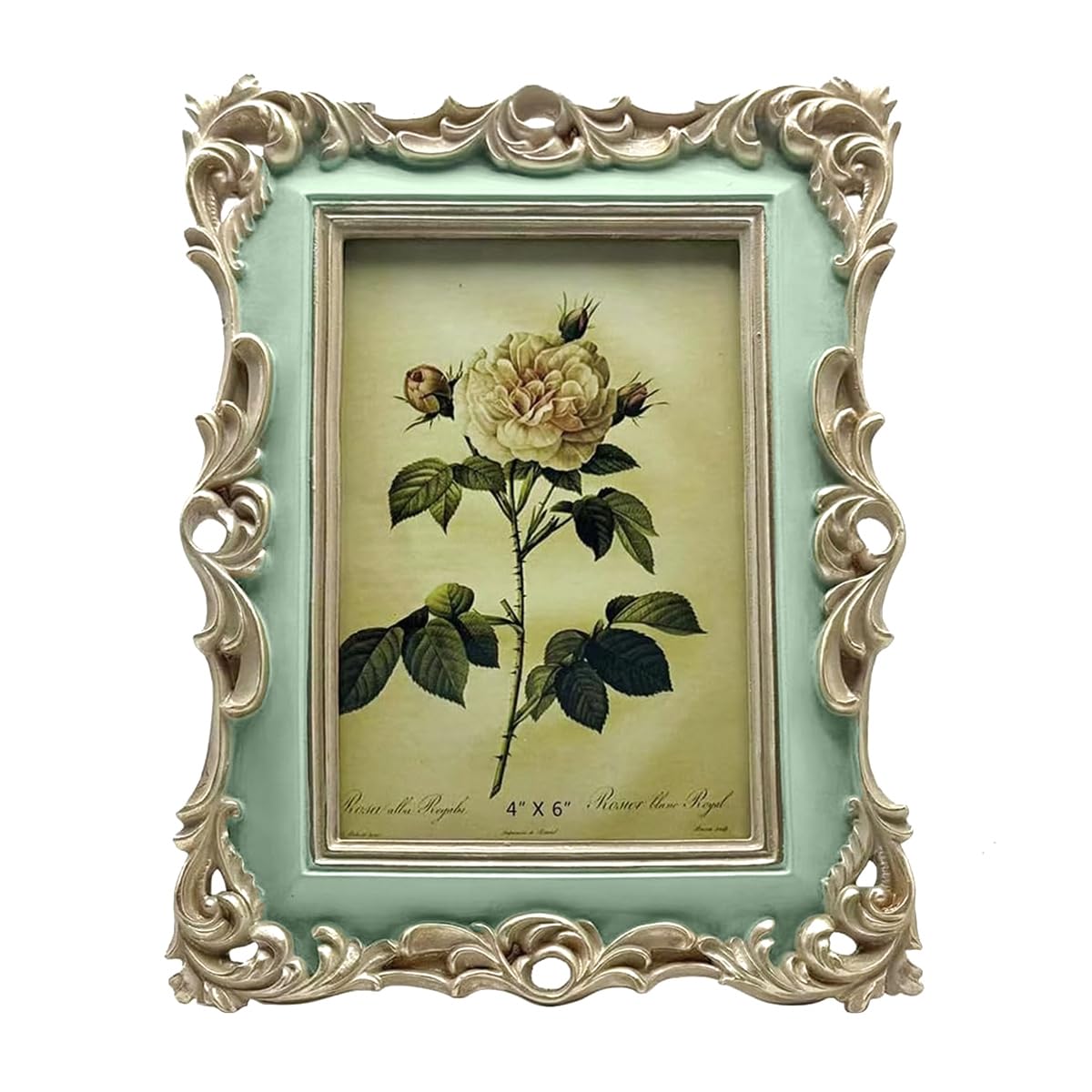 CISOO Vintage Picture Frame 4x6 Antique Photo Frame Table Top Display and Wall Hanging Home Decor，Green