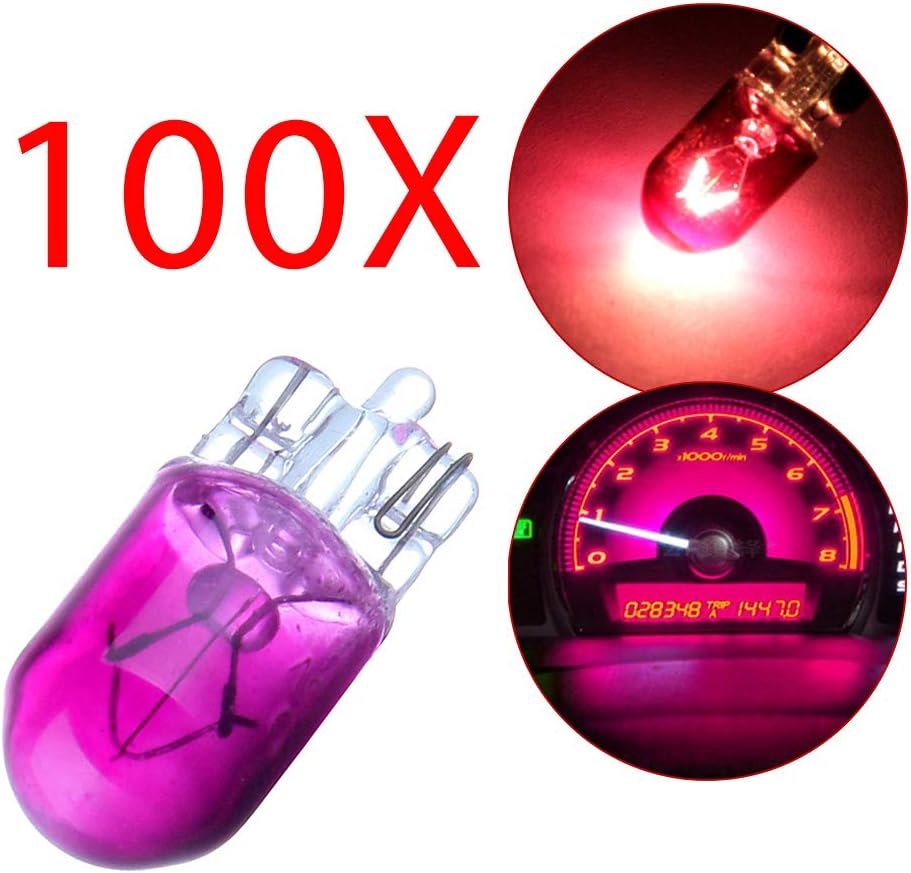 cciyu T10 Halogen 194 168 Instrument Panel Light Gauge Dash Light Lamp,100 Pack Purple