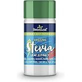 SweetLeaf Organic Pure Stevia Powder Shaker Jar - Zero Calorie Sweetener with Pure Stevia Leaf Extract, No Artificial Sweetener Additive, Sugar Free, Keto Friendly, Gluten Free - 0.9 Oz (Pack of 1)
