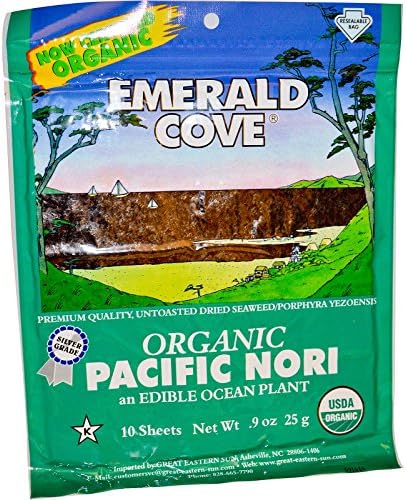Best Great Eastern Sun, Emerald Cove,Organic Pacific Nori, 10 Sheets, 0.9 oz (25 g), ( 4 PACK ), Vitaminder, Power Shaker Bottle, 20 oz Bottle