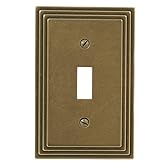 Amerelle Steps Single Toggle Cast Metal Wallplate in Rustic Brass
