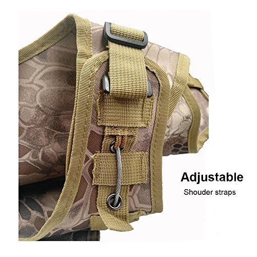ESA Supplies Tactical Molle Airsoft Vest Paintball Combat Training Vest Soft Vest Tan Python Pattern