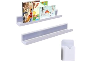 Longzhuo 2 Pcs Magnetic Book Shelf for Whiteboard, Reusable Magnetic Shelf for Classroom, Magnetic Book Display Shelf Magnetic Spice Racks for Kitchen Refrigerator Teacher Whiteboard Classroom