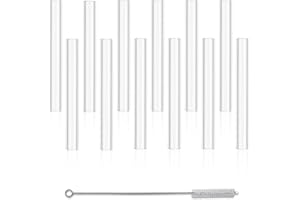 12 Pcs 4 Inches Transparent Borosilicate Glass Tubes, Gtysmox 12mm Diameter 1.5mm Thickness Glass Tubing with 1 Cleaning Brush for DIY Making Glass Crafts