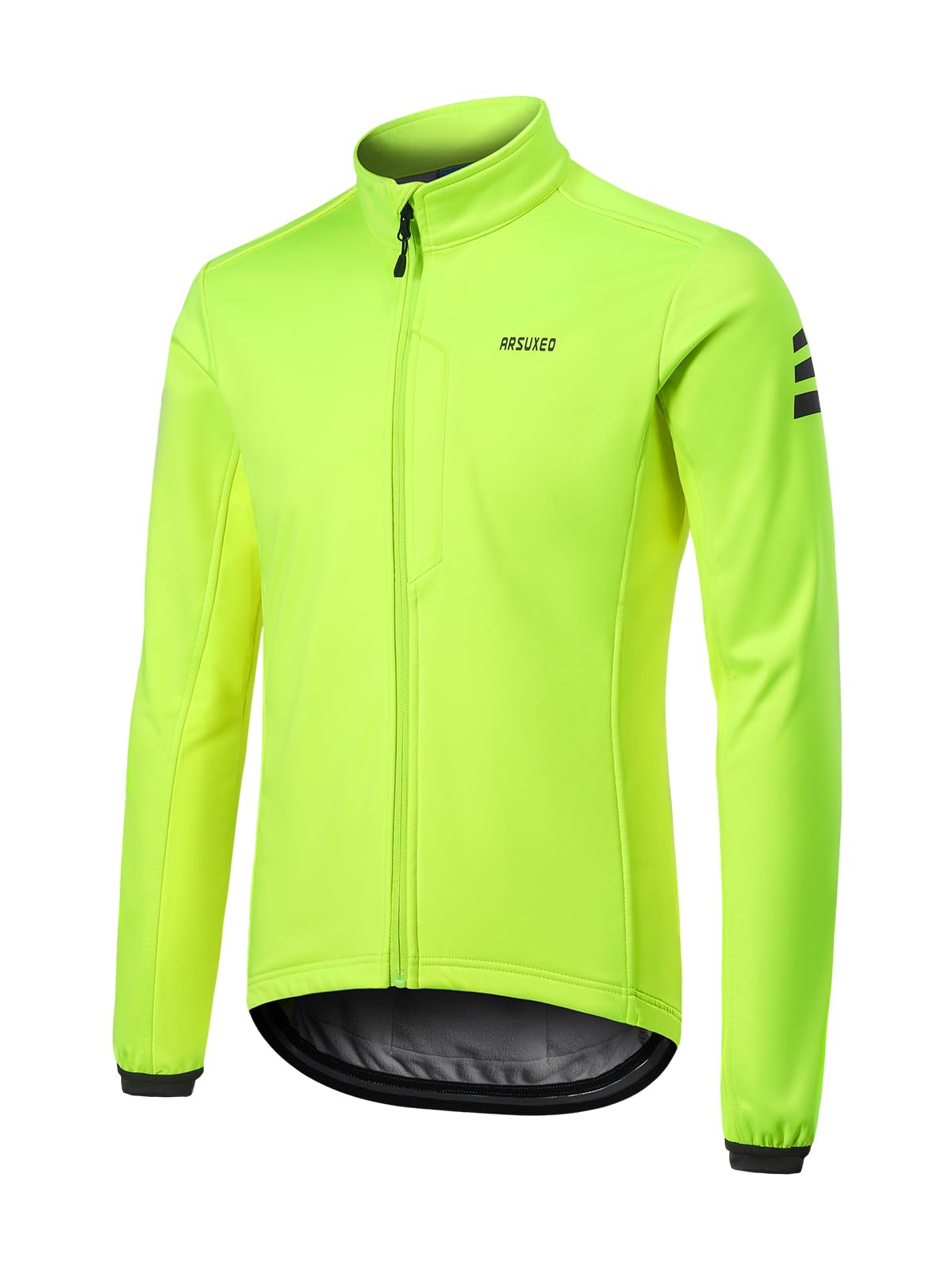 Photo 1 of ARSUXEO Winter Cycling Jacket for Men Softshell Fleece MountainBike Biking Bicycle Jacket Thermal Windbreaker Neon Green X-Large