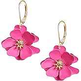 Just Follow Minimalist Matte Flower Earrings for Women Lightweight Bohemian Spray Painted Floral Earrings Everyday Wear Party Jewelry