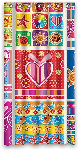 Comeciti Shower Curtains Of Color Block Polyester Width X Height / 36 X 72 Inches / W H 90 By 180 Cm Best Fit For Girls Couples Kids Boys. Healthy. Fabric