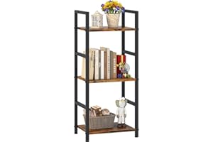 Bookshelf Storage Shelf Bookcase, 3 Tier Industrial Bookcase,Small Book case for Living Room, Bedroom, and Home Office, Easy 