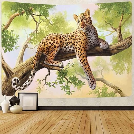 Tapiz de guepardo marrón para colgar en la pared, para el hogar