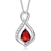 AENEAS Infinity Birthstone Necklace for Women Sterling Silver Infinity Teardrop Pendant Forever Love Jewelry Gift for Birthday Anniversary Christmas
