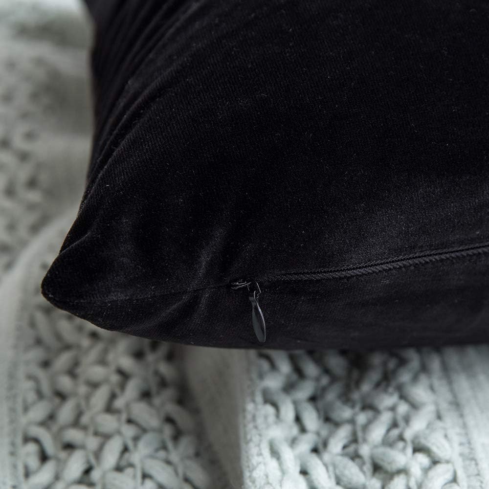 MIULEE Pack of 2, Velvet Soft Solid Decorative Square Throw Pillow Covers Set Cushion Case for Sofa Bedroom Car 18 x 18 Inch 45 x 45 cm: Home & Kitchen