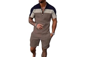 BIRW Men‘s Track Suits 2 Piece Summer Short Sets Outfits Fashion Polo Shirt Casual Short Sleeve and Shorts set
