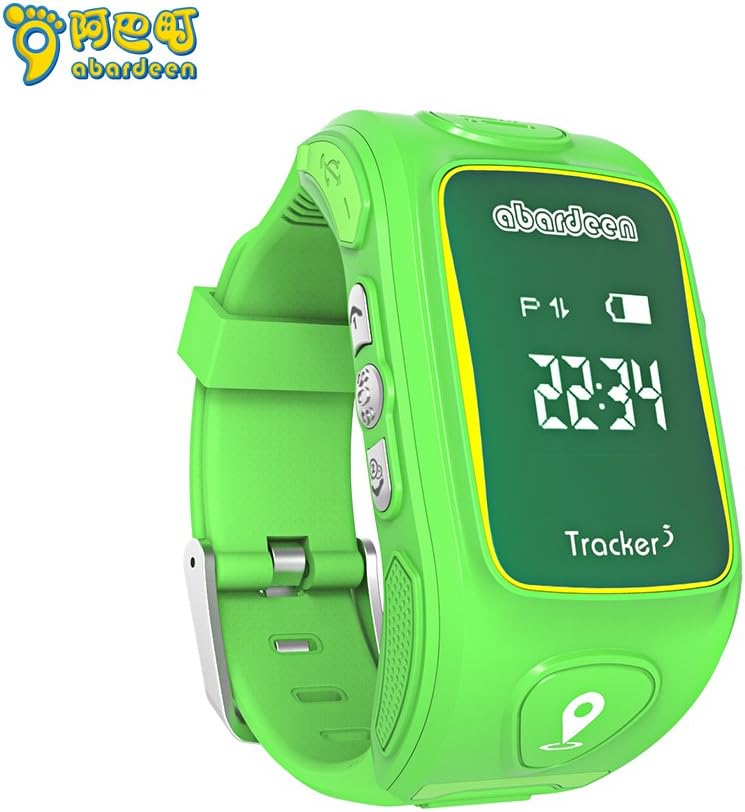 ABARDEEN Smart Kid Safe 2G GSM GPS Locator Tracker SIM for Children Anti-Lost Smartwatch Phone SOS Smart Watch for iOS Android (Green)