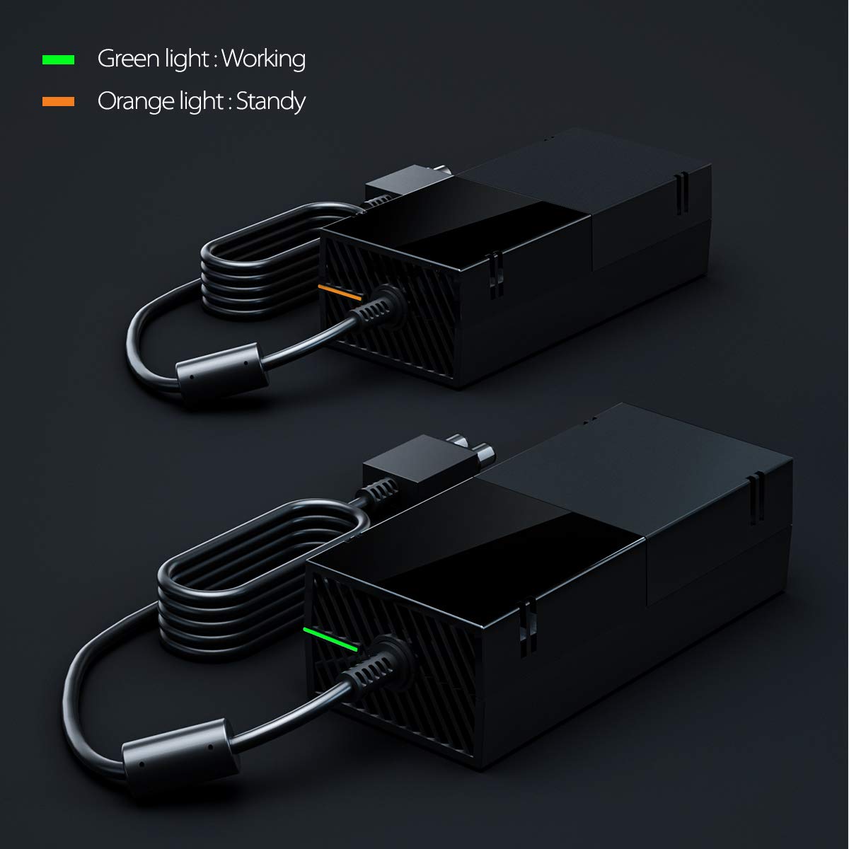 VGAME Xbox One Power Brick Supply, Replacement Power Cord Accessory 100-240V AC Adapter Power Box Xbox One Charger