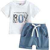 Toddler Baby Boy Summer Clothes Mamas Little Boy Short Sleeve T Shirt Tops Infant Rolled Stretch Shorts Set