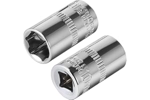 HOUSEUP 2Pcs Shallow Socket 1/4 Inch Drive 10mm socket 6 Point -CORROSION RESISTANCE