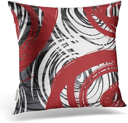 Amazon Com Accrocn Throw Pillow Covers Red And Black White Gray