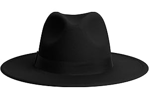 JINGSHA Wide Brim Fedora Hats for Women & Men Classic Dress Panama Hat Adjustable Felt Hat with Band