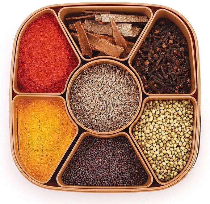 Buy LEAWALL Masala Rangoli Box Dabba for Keeping Spices, Spice Box for