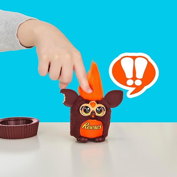 FURBY FURBLETS REESE’S PEANUT BUTTER CUP MINI 3-INCH ELECTRONIC PLUSH, CANDY TOYS FOR KIDS 6+