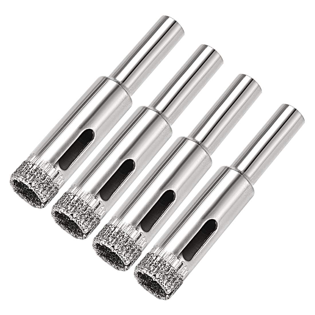 Sourcingmap 4pcs 10mm Diamond Drill Bit Hole Saw for Tile Glass Marble Fiberglass Ceramic Tool Silver Tone