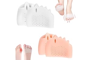 WERAERAW 2 Pairs Silicone Toe Separators, Bunion Corrector Cushion, Metatarsal Pads, Ball of Foot Cushions, Breathable Soft Gel Foot Cushions for Men Women Straighten Overlapping Toes, Realign Crooked Toes