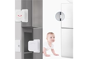 AOVEK 10 Pack Children Safety Fridge Locks - Baby Proof Refrigerator Freezer Door Latches for Kids Baby Safety (White (Straig