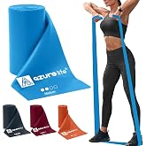 A AZURELIFE Professional Individual Exercise Resistance Bands, Single 5, 6,7 Ft or 8 Yards Elastic Bands, Non-Latex Stretch Bands for PT, Yoga, Pilates, Rehab, at-Home or The Gym Workouts