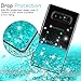 LeYi for ZY101417 Clear Glitter Bling Liquid Case for Girls Women, Cute Design Shiny Moving Quicks and TPU Protective Phone Case Cover for Samsung Galaxy Note 8 - Turquoise