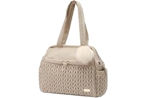 LUKJOJO Asha Diaper Bag Tote For Daily Use, Travel Shoulder Diaper Bag With Long Strap And Stroller Clips Hospital Bag For Labor Delivery,Practial Baby Bag For New Parents(Beige)