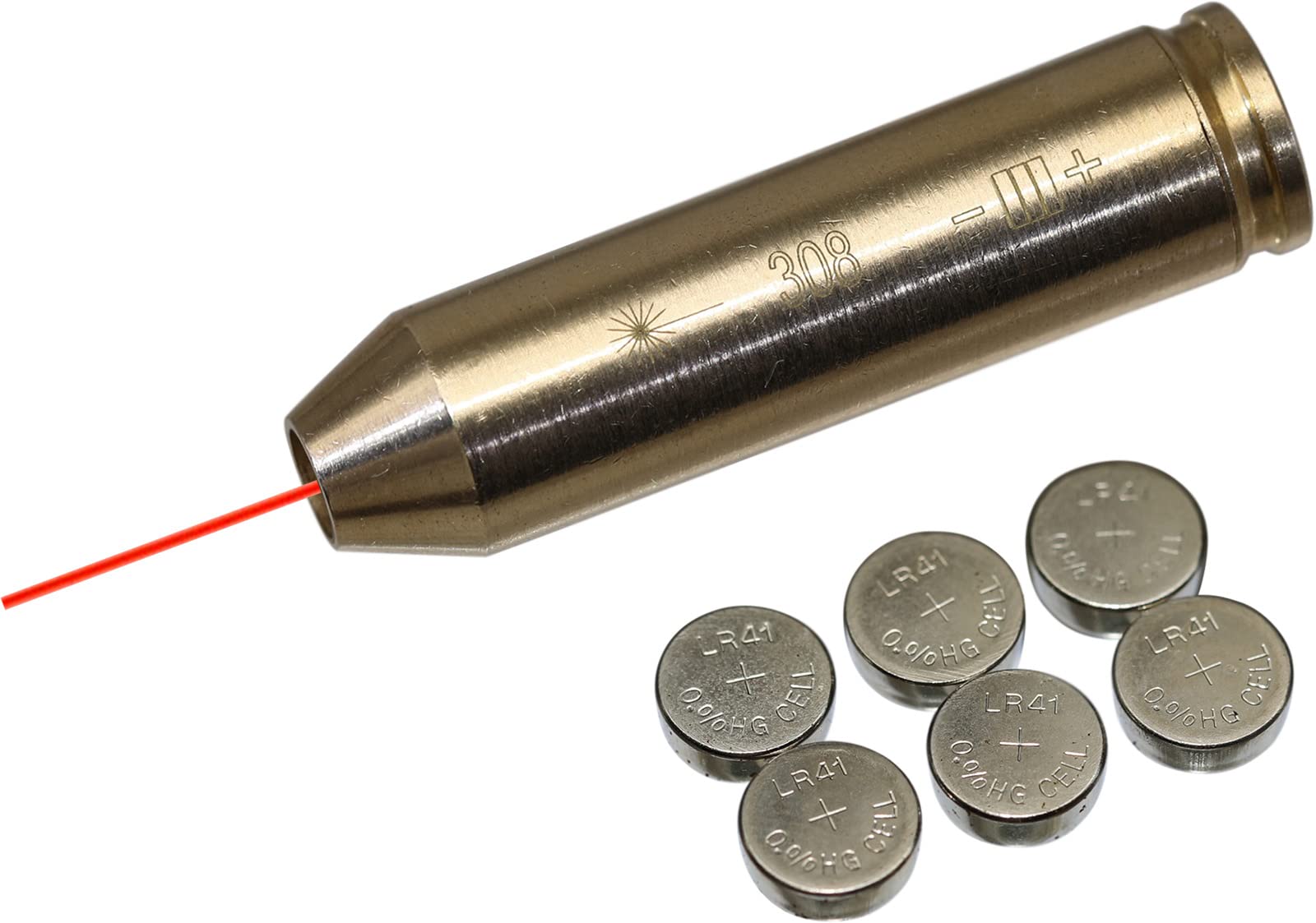 MAYMOC 243/308WIN/7mm-08REM Bore Sight Red Dot Cartridge with 2 Sets of Batteries