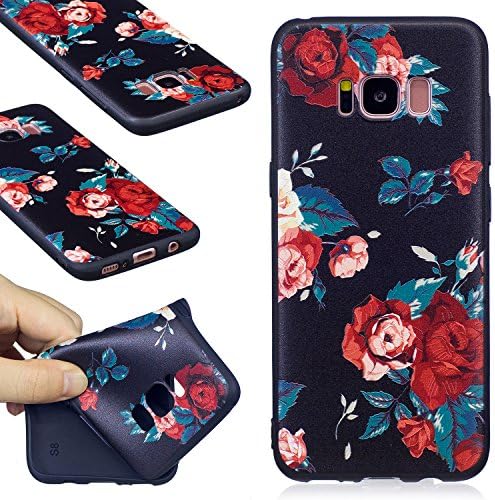 Galaxy S8 Case, FIREFISH Soft Touch Slim-Fit Flexible TPU Case Embossed Printing Shock Absorption Bumper [No Slip] Back Cover for Samsung Galaxy S8