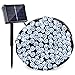 Qedertek Upgraded Solar/Battery Powered String Lights, 72ft 8 Modes 200 LED Dual Power Seasonal Decorative Fairy Lights for Christmas, Home, Garden, Patio, Lawn and Party Decorations(Cool White)