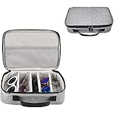 LMCHTTY Travel Sunglasses Organizer Case with Cleaning Cloth Adjustable Slot Eyeglasses Hard-shell Storage Box for Men &Women