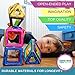 Magnetic Blocks Set for Kids, Toddlers, Boys & Girls - 56 BPA Free Big Colorful Tiles with Strong Magnets - Educational STEM 3D Building Magnet Toy for Creative Learning, Construction, Fun & Play