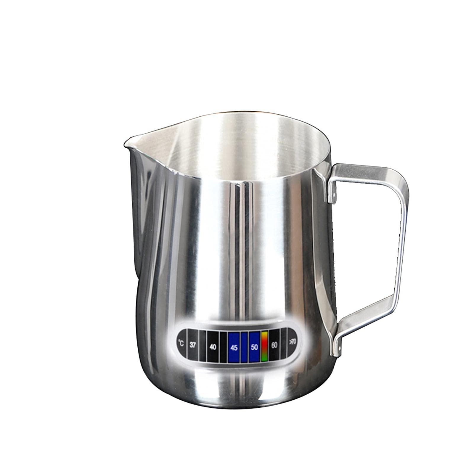 Coffee Milk Frothing Cup, Stainless Steel Espresso Steaming Milk Frothing Pitcher with Temperature Display, Espresso Steaming Pitcher Latte Art for Bar Making Coffee Cappuccino(Size:350ml)