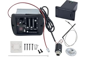 TUOREN Acoustic Guitar Preamp Piezo Pickup Tuner 3 Band EQ Equalizer Tuner System for Acoustic Classic Electric Guitar