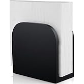 ALELION Black Napkin Holder for Table - Wood Upright Napkin Holders for Kitchen - Wooden Coutertop Napkin Dispenser for Dinin