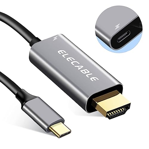 USB C to HDMI Cable with Charging Port, 4K Type C/Thunderbolt to